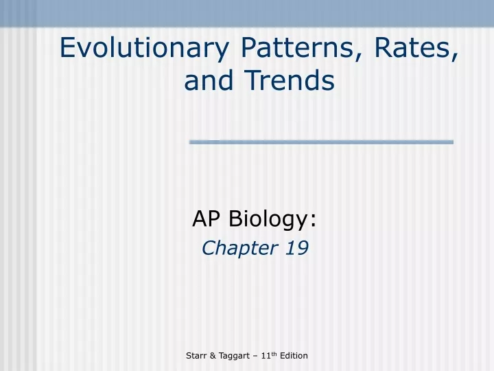 evolutionary patterns rates and trends
