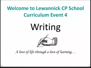 Welcome to Lewannick CP School Curriculum Event 4