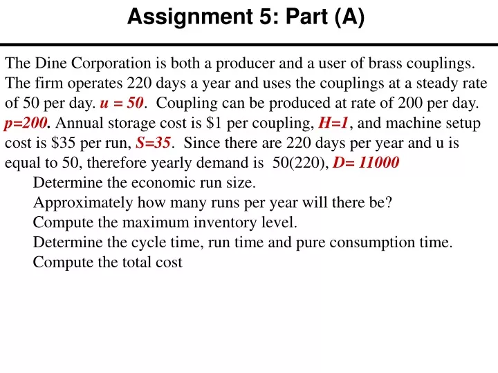 assignment 5 part a