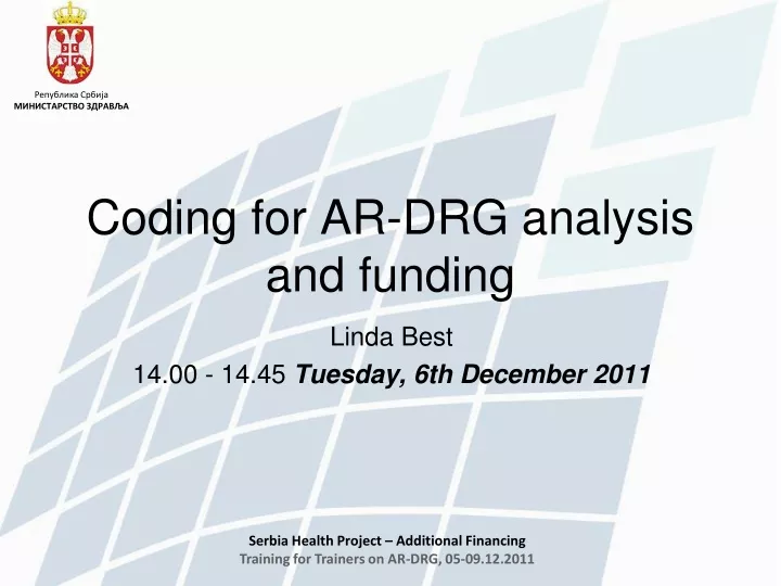 coding for ar drg analysis and funding