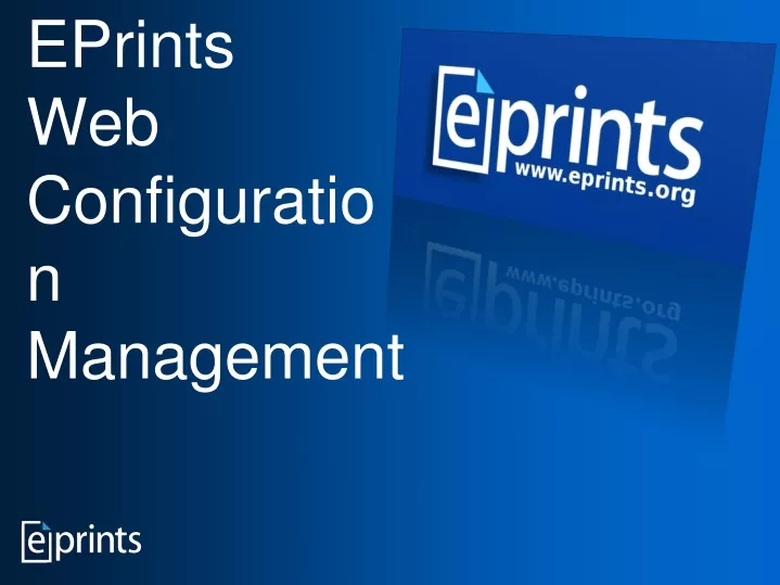 eprints web configuration management