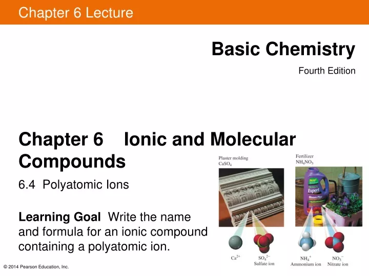 chapter 6 ionic and molecular compounds