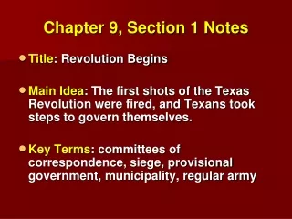 Chapter 9, Section 1 Notes