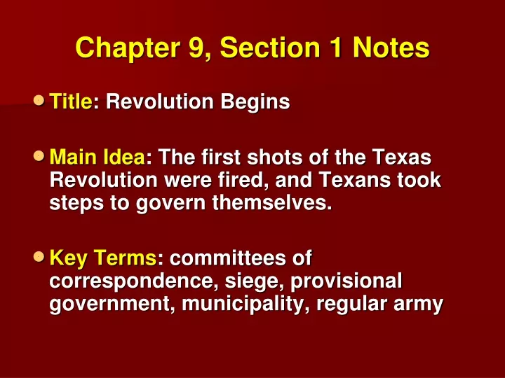 chapter 9 section 1 notes