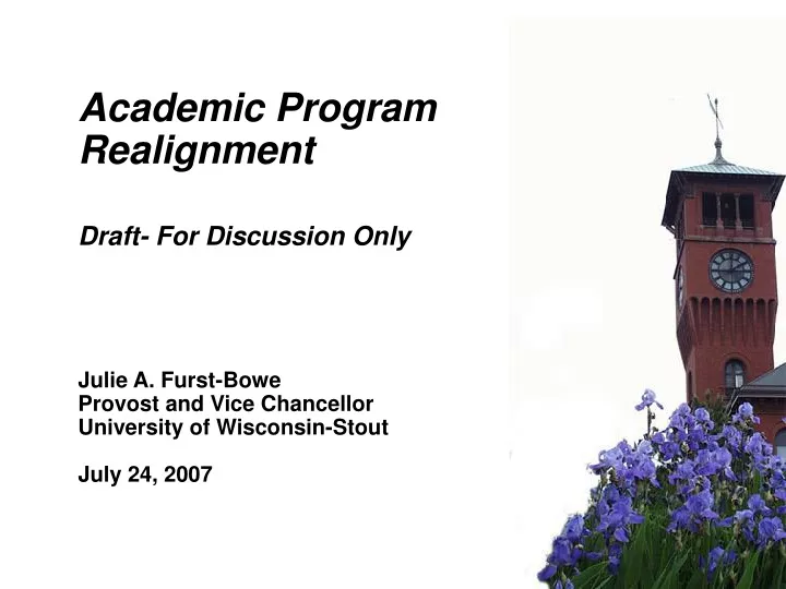 academic program realignment draft for discussion
