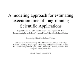A modeling approach for estimating execution time of long-running Scientific Applications
