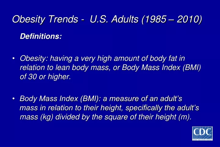 obesity trends u s adults 1985 2010