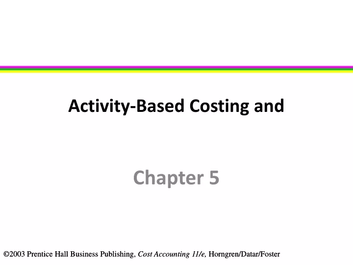 activity based costing and