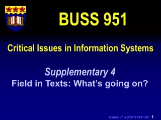 Critical Issues in Information Systems