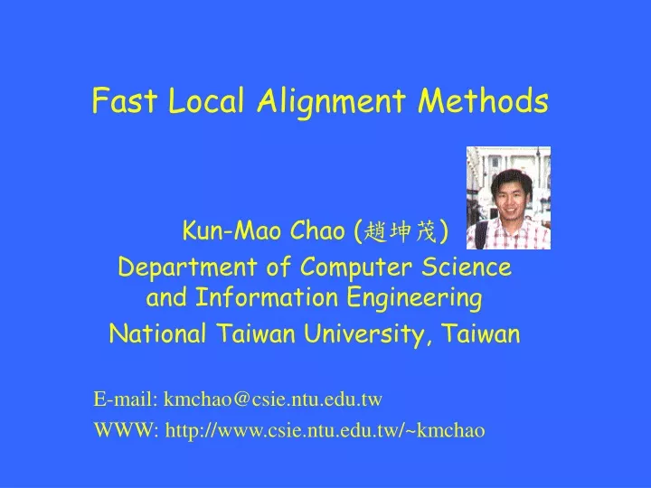 fast local alignment methods