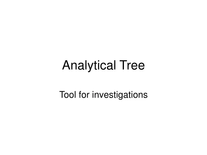 analytical tree