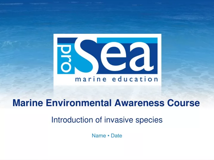 marine environmental awareness course