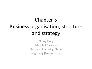 Chapter 5  Business organisation, structure and strategy
