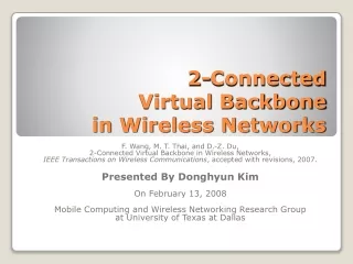 2-Connected  Virtual Backbone  in Wireless Networks