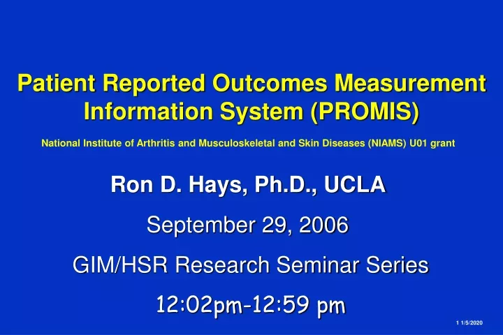 patient reported outcomes measurement information