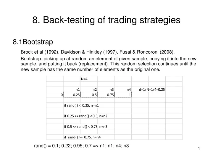 8 back testing of trading strategies