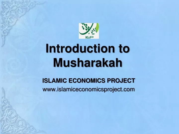 introduction to musharakah