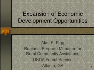 Expansion of Economic Development Opportunities