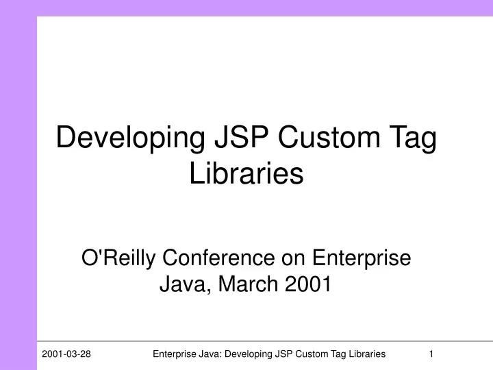 developing jsp custom tag libraries