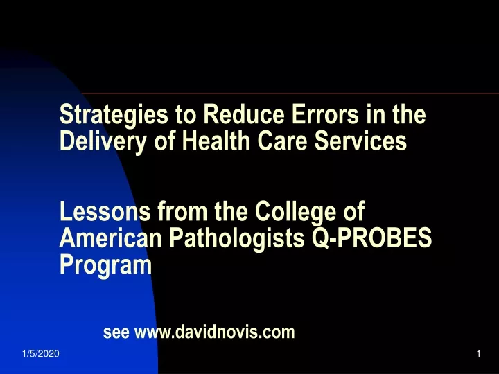 strategies to reduce errors in the delivery