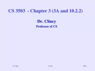 CS 3503  - Chapter 3 (3A and 10.2.2)