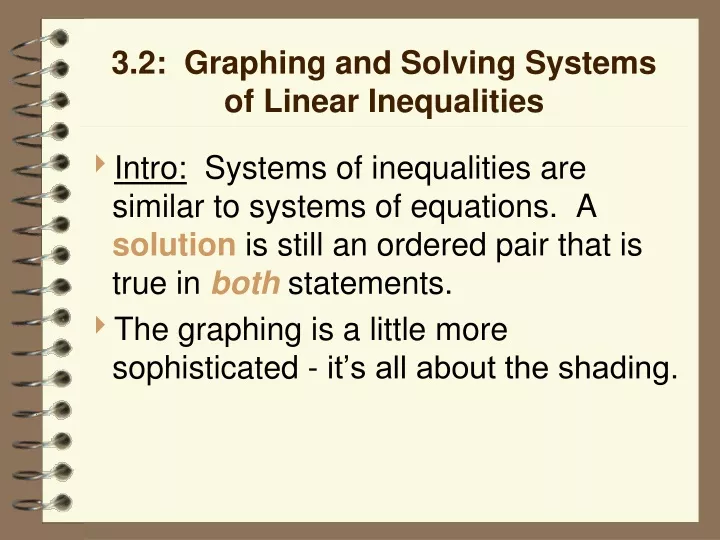 3 2 graphing and solving systems of linear inequalities