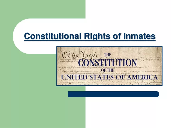 constitutional rights of inmates