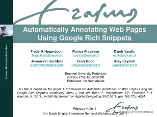 Automatically Annotating Web Pages Using  Google  Rich  Snippets
