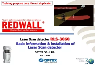 Laser Scan detector RLS-3060  Basic information &amp; installation of Laser Scan detector