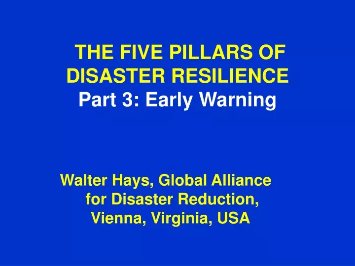 the five pillars of disaster resilience part 3 early warning