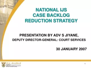 NATIONAL IJS  CASE BACKLOG  REDUCTION STRATEGY