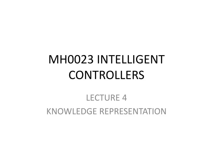 mh0023 intelligent controllers