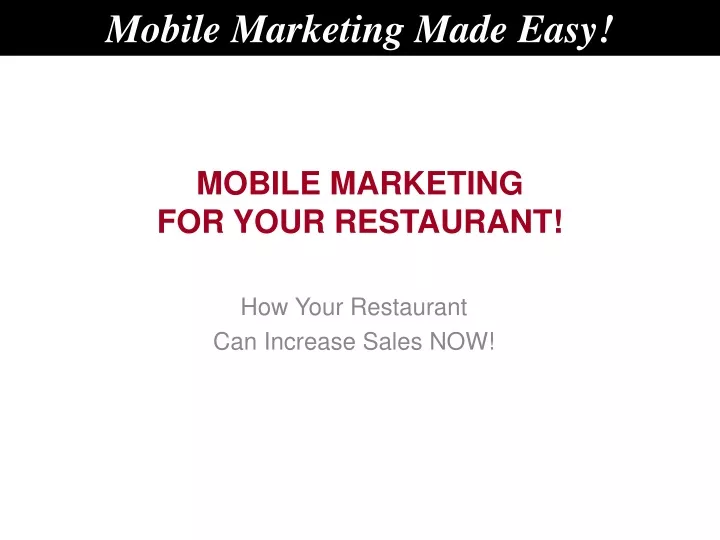 mobile marketing for your restaurant