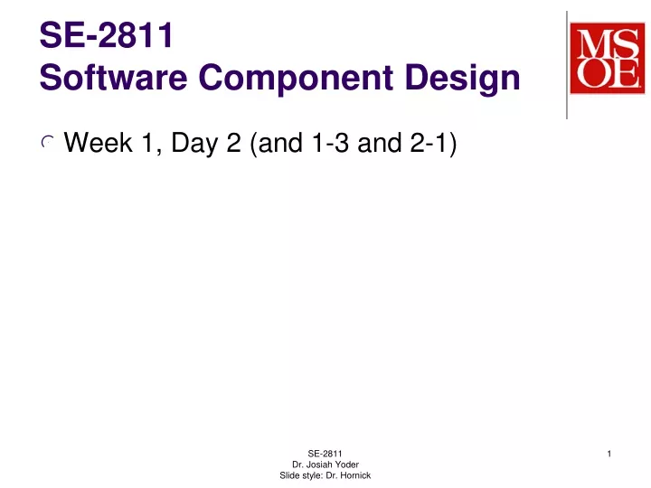 se 2811 software component design