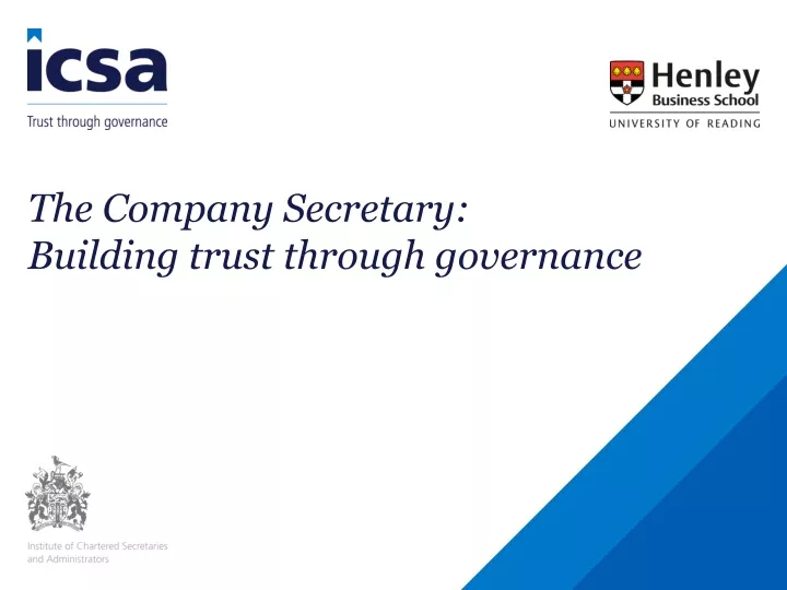 the company secretary building trust through governance