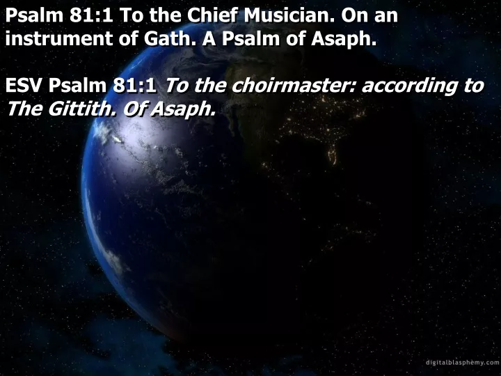 psalm 81 1 to the chief musician on an instrument
