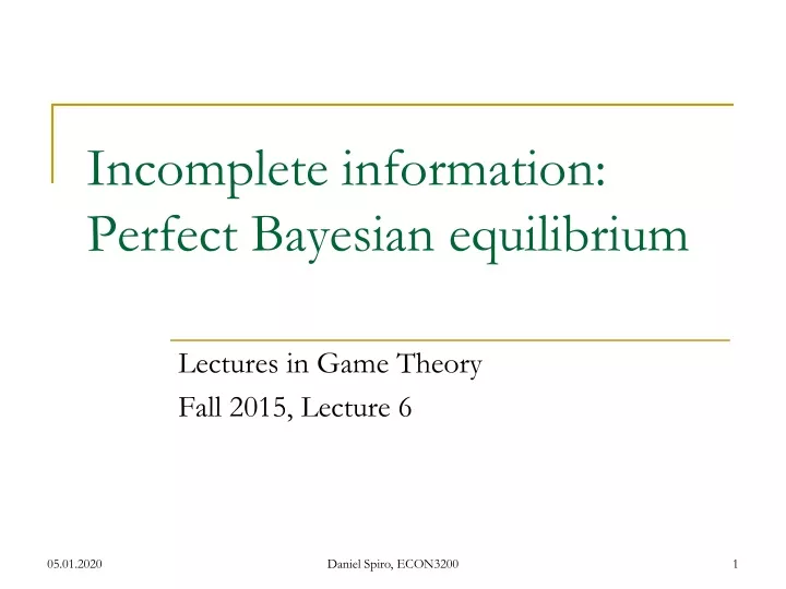incomplete information perfect bayesian equilibrium
