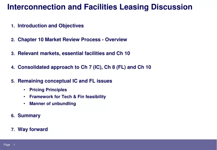 interconnection and facilities leasing discussion