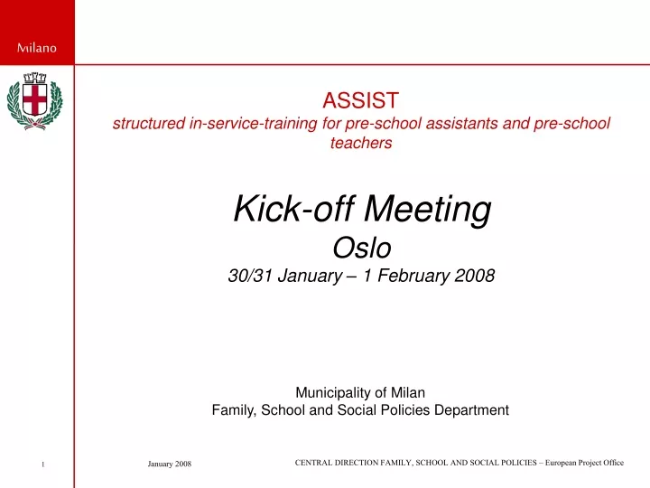 assist structured in service training for pre school assistants and pre school teachers