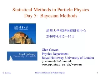 Statistical Methods in Particle Physics Day 5:  Bayesian Methods