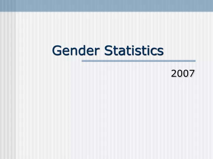gender statistics