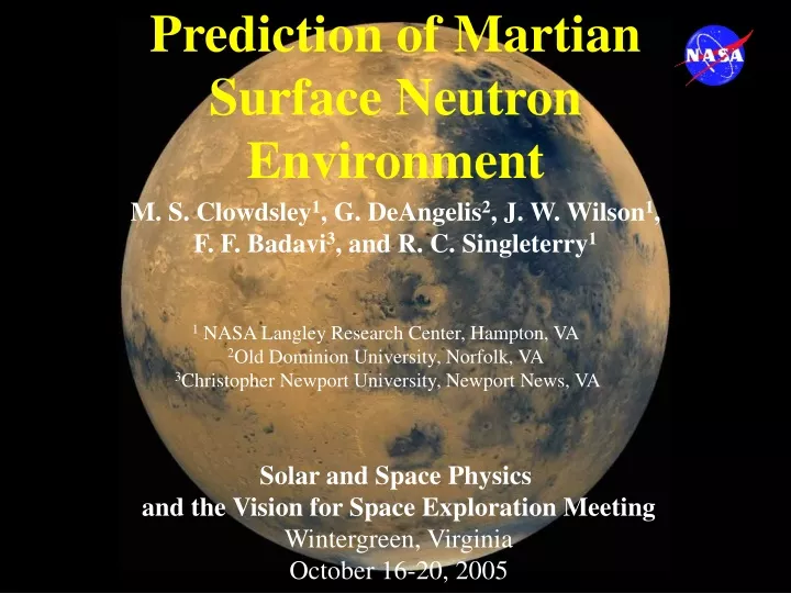 prediction of martian surface neutron environment