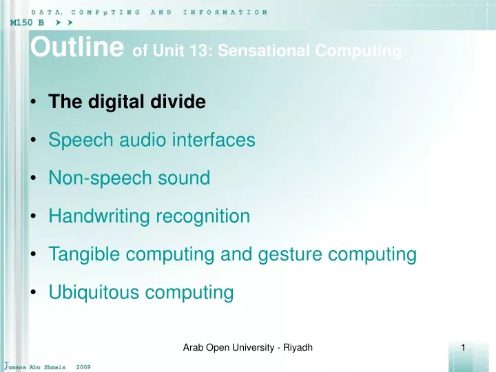 outline of unit 13 sensational computing