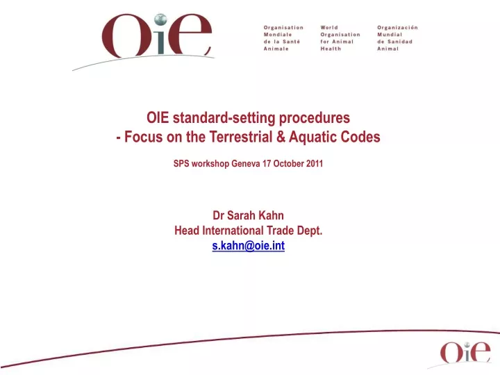 oie standard setting procedures focus
