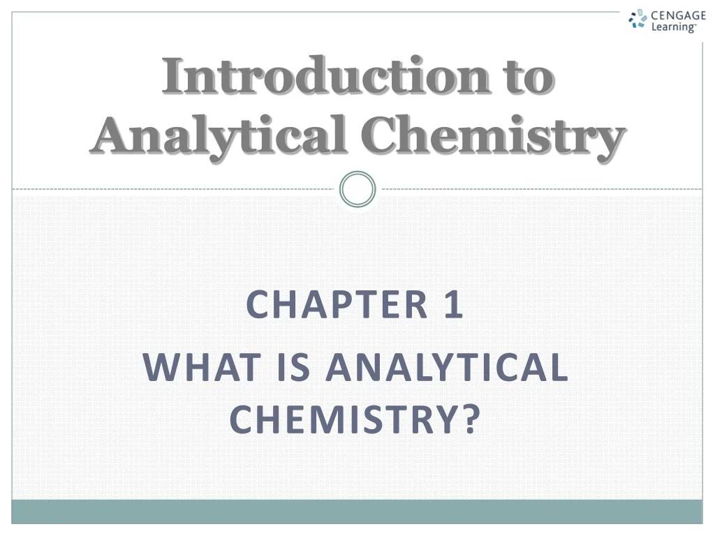 PPT - Analytical Chemistry: Understanding Principles and Methods ...