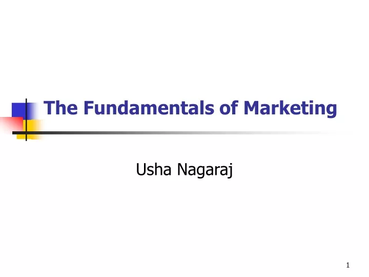 the fundamentals of marketing