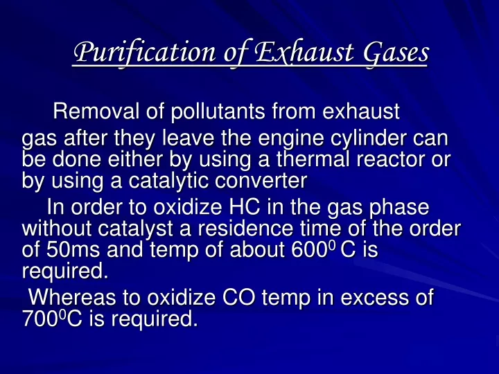 purification of exhaust gases
