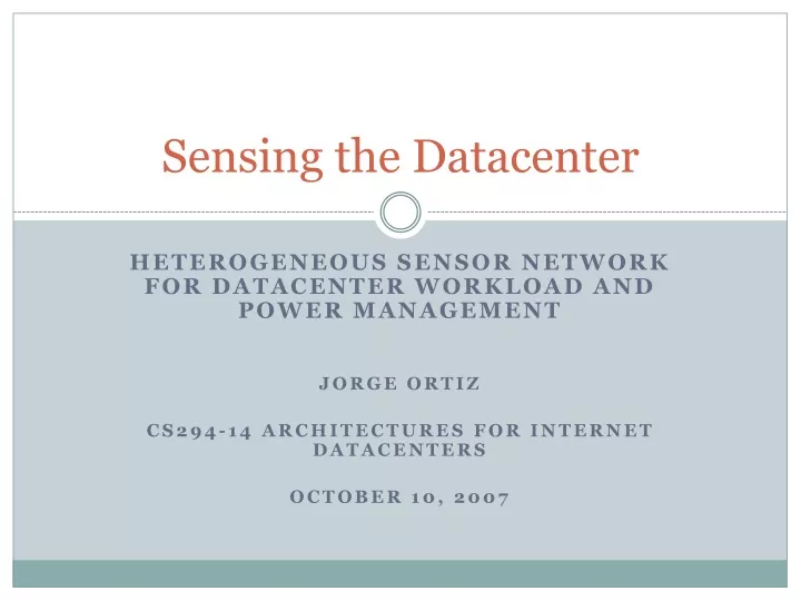 sensing the datacenter
