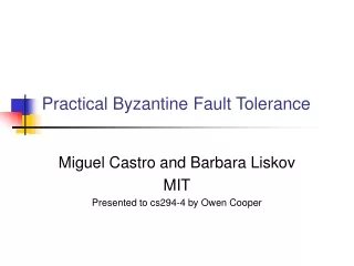 Practical Byzantine Fault Tolerance