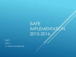 iSAFE  Implementation 2015-2016